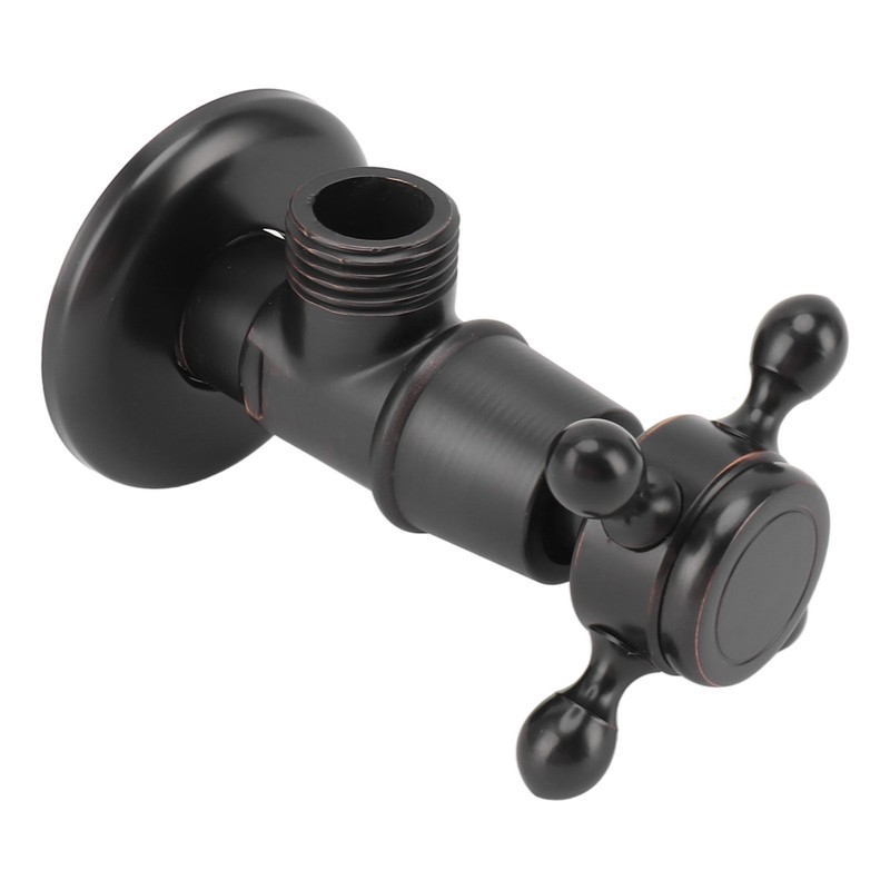 Solid Brass Angle Stop Valve Retro Thickened Cold Hot Triangle