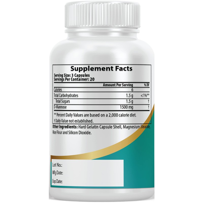 D-Mannose 1500mg, 120 Capsules. D-Mannose is a Cranberry Extract That