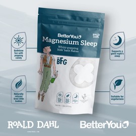 BetterYou Magnesium Sleep Whizz-Popping Kids' Bath Flakes, Pure Zechstein Magnesium Chloride, Aids Relaxation Before Bedtime, in Partnership with The Roald Dahl Story Company