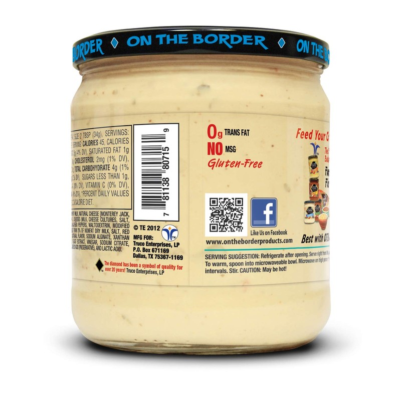 On The Border Monterey Jack Queso, 6 Count