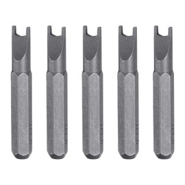 sourcing map 5pcs 2.6 U-Type Screwdriver Bit 5/32" Hex Shank 28mm Length Magnetic U-Shaped Head Hex Bits S2 Steel Screw Driver Bit for Electric Manual Screwdrivers Precision Repair