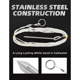 BLUEWING Fish Stringer Heavy Duty Stainless Steel Spike Floating Rope US Seller