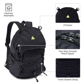 HAPPY NOCNOC 12L Kids Backpack for boys and girls, Small Ultra Lightweight Hiking Backpack for kids with Mesh Storage Bag, Water Resistant Travel Outdoor Sport Camping Daypack