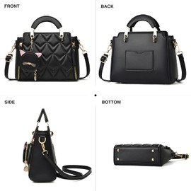 Xiaoyu Fashion Purses and Handbags for Women Ladies Crossbody Bags Top Handle Satchel Shoulder Bags Small Totes (Black Bubble)