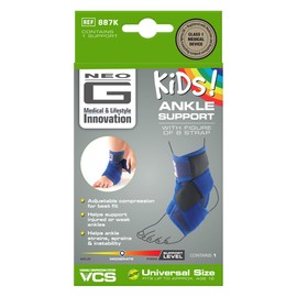 Neo G Ankle Brace for Kids - Support For Juvenile Arthritis Relief, Joint Pain, Ankle Injuries, Gymnastics, Basketball, Volleyball - Adjustable Compression - Class 1 Medical Device - 1 Size - Blue
