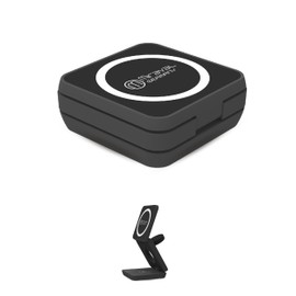 Miraval 3-in-1 Faltbare Ladestation, Kabelloses Ladegerät für Smartphone, Kopfhörer & Smartwatch, Magnetische Halterung, USB-C, Schwarz