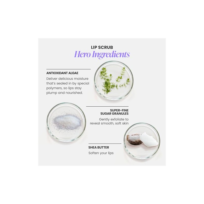 Wonderskin 3-in-1 Lip Exfoliating Scrub and Moisturising Cream, Lip Scrub,