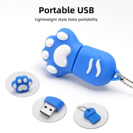 BORLTER CLAMP USB Flash Drive 64 GB USB 2.0 Memory Stick USB Flash Drive for External Data Storage Cute Cat Paw Shape Novelty Pendrive