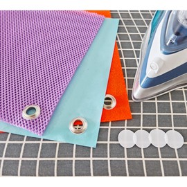 HX AURIZE Iron-On Eyelet Patch, Eyelets Iron-On Patches for Reinforcement or Repair of Torn Eyelets, Pack of 100, White (Diameter 30 mm)