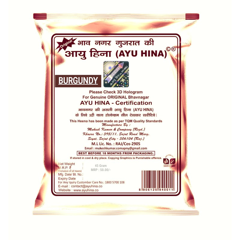 Ayu Hina Henna, Pack of 10 (Black 40g x 5