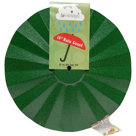 JCs Wildlife 16" Rain Guard - Hammered Metal Texture - Protect Your Bird Seed - Green