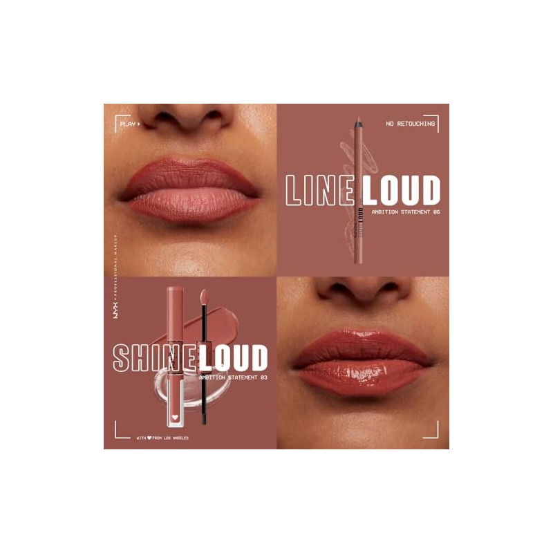 NYX Professional Makeup, Line Loud Lip Liner, Delineador de Labios,