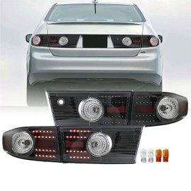 USR DEPO 03-05 Accord UPGRADE JDM Black Housing LED Upgrade Rear Tail Lights (Left + Right) Compatible with 2003-2005 Honda Accord 4 Door Sedan (Black Housing Clear Lens, Plug and Play, 4 PC Set)