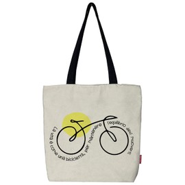 hello-bags. Shopping bag with zip, lining and inner pocket. Exterior: 100% cotton. Includes beautiful kraft envelope. Model: Lavita. Colour: ecru/black. Dimensions: 37 x 38 cm. Ecru / L, Ecru,