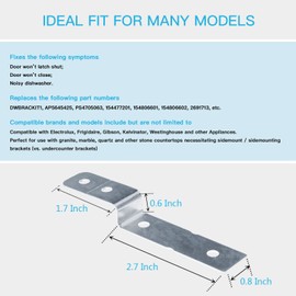 2 Pcs Dishwasher Side Mount Bracket Kit DWBRACKIT1 by Reyhoar, Fits for Electrolux & Frigidaire Dishwashers, Replaces 154477201, 154806601, 154806602, 2691713