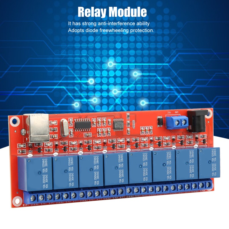 Relay Module Interface Board for LowLevel Trigger USB Serial Port