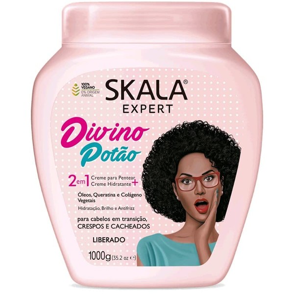 Skala - Expert - Creme de Tratamento 2 em1 Crespo Divino 1 Kg - (Divine Curls 2 in 1 Treatment Cream Net 33.81 Oz)