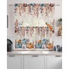 Fall Thanksgiving Kitchen Curtains Sets 24 Inch Length with Valance,