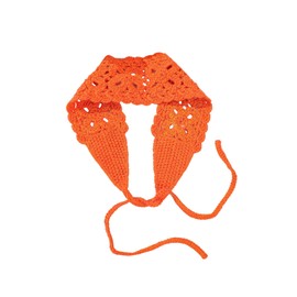 OYOANGLE Women's Boho Crochet Knit Hair Band Vintage Head Wrap Hair Bandanas Head Kerchief Orange One-Size