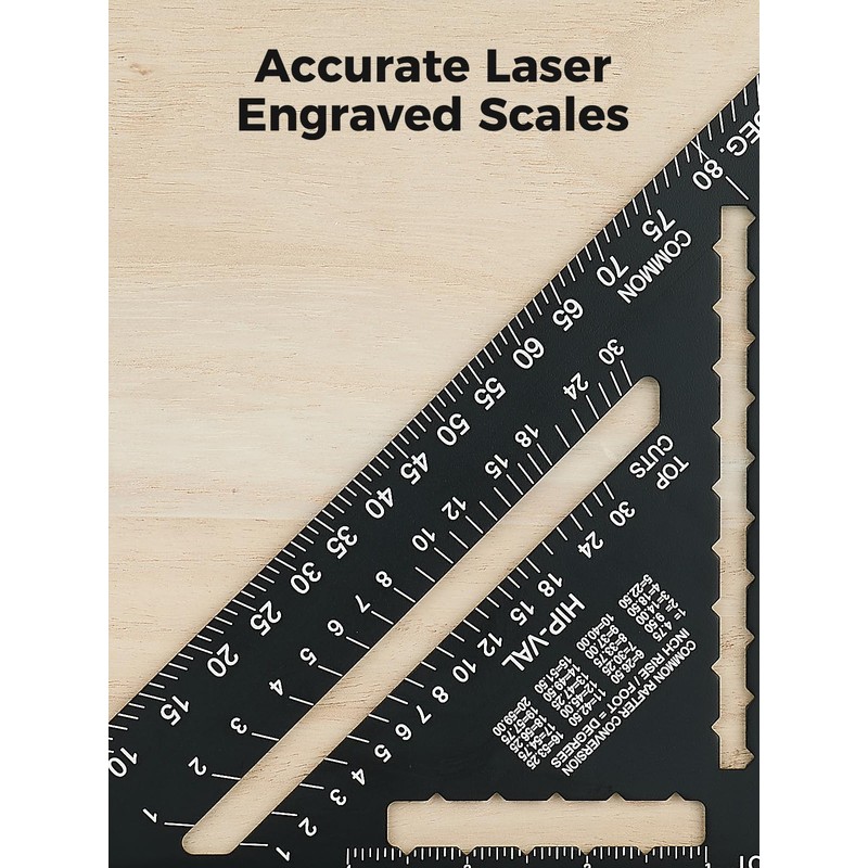 Mecurate 7 Inch Heavy-Duty Aluminum Alloy Triangle Rafter Square, Durable