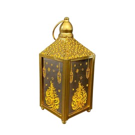 Ramadan Lantern Lights Decorations, Mubarak Islam Muslim Eid Decorations Decorative Ramadan Wooden Led Lights Handheld Vintage lamp Table Decoration Decorative Hanging Lantern