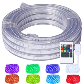 Areful LED Rope Lights, 16.4ft Flat Flexible RGB Strip Light, Color Changing, Waterproof for Indoor Outdoor Use, Connectable Decorative Lighting, 8 Colors and Multiple Modes