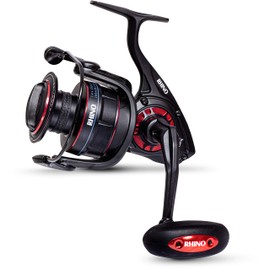 Rhino Premium Saltwater Resistant Relliance 30 Sea Fishing Reel for Deep Sea Fishing Extremely Powerful and with 6 Ball Bearings Assorted Black/Red