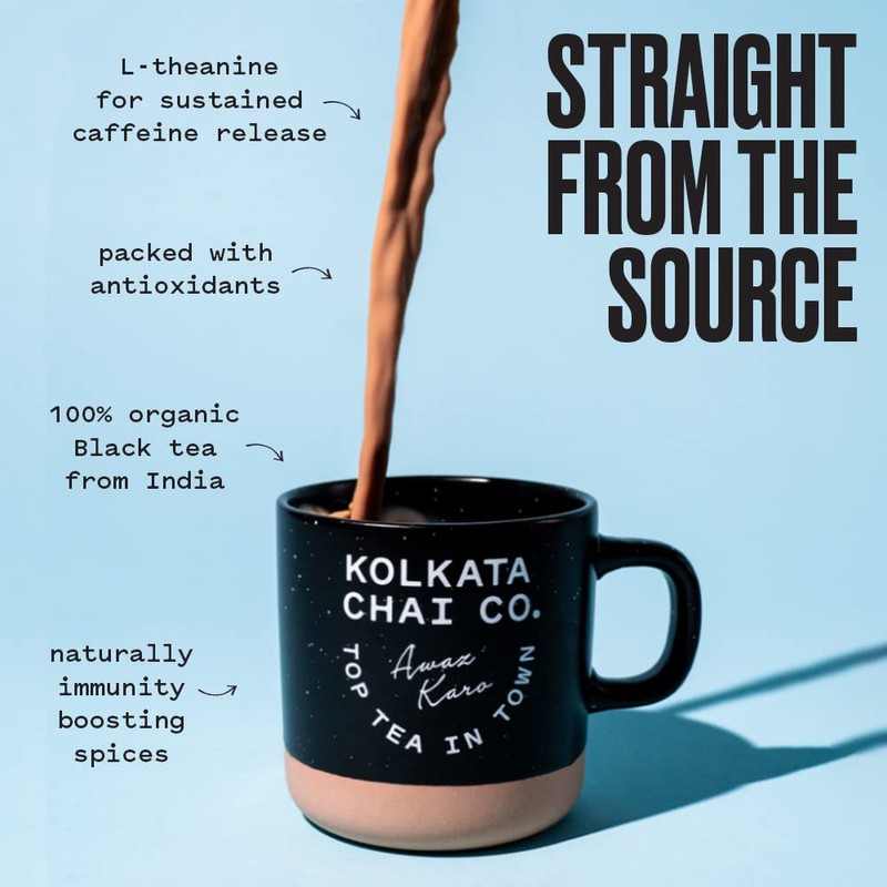 Kolkata Chai Decaf Masala Chai mix, Makes 20 cups, Premium