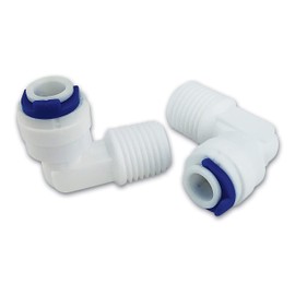Finerfilters 1/4" Male x 1/4" Push Fit Plastic Elbow Fittings x 2