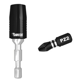 2 Piece SabreCut SCIMSH1458_1 60mm Professional Magnetic Impact Bit Holder with 1 x 25mm Screwdriver Impact Bit