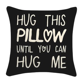 Guqqeuc Long Distance Relationship Gifts for Him Her 45x45 Cushion Covers Gifts for Husband Wife Anniversary Birthday Gifts for Girlfriend Boyfriend Hug This Pillow Until You Can Hug Me Pillow Case