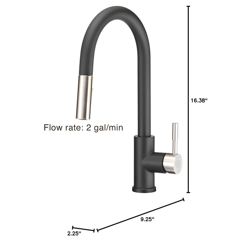 Pacific Bay Bellevue Pull-Down Kitchen Faucet – Single-Handle with in-Line