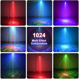 Unbranded 1024 Patterns LED RGB Stage Light Laser Projector DJ Disco Party Show Lighting