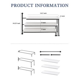 Kanwone 3 Tiered Serving Stand - White Porcelain Platters, 14.5" x 6" Tier Serving Trays for Entertaining, Dessert Stand