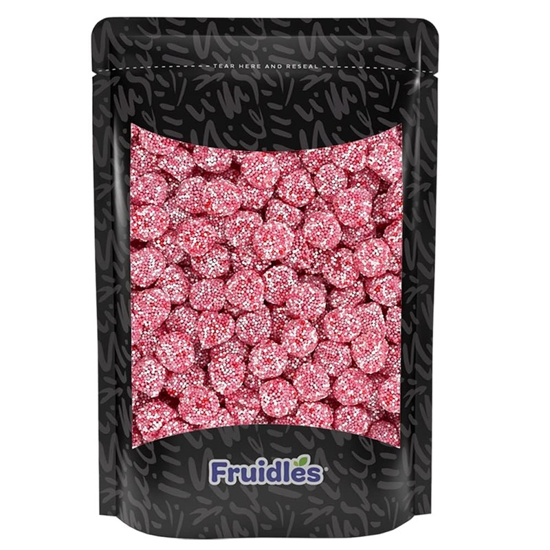 Fruidles Berry Gummy Candy, Nonpareils Coated Gummies (1 Pound, Pink