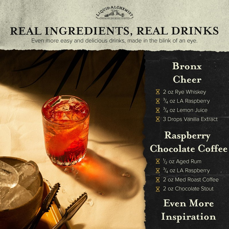 Liquid Alchemist Raspberry Syrup for Drinks - Real Ingredients Make