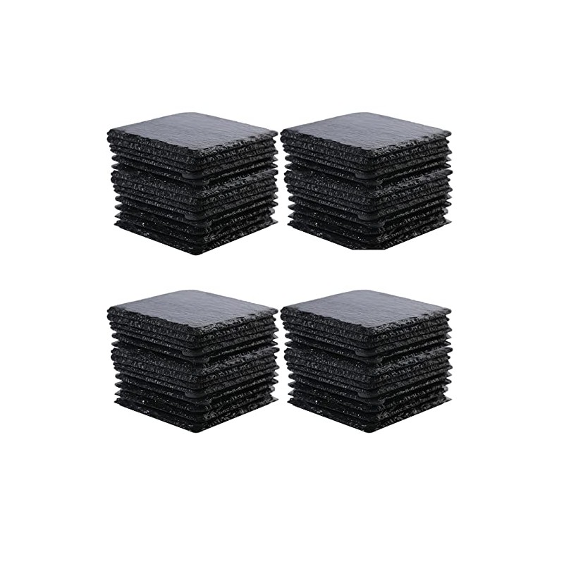60packs Bulk Slate Coasters, Anti-Slip Drink Coasters, Engraving Available, Bulk