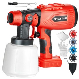 Cordless Paint Sprayer Compatible with Craftsman 20V Battery (Tool Only) 200W HVLP Paint Gun, 3 Spray Patterns & 4 Size Nozzles for Cabinets,Walls,Furniture,House Painting