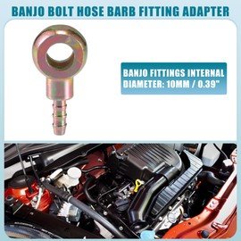 A ABSOPRO Universal Banjo Bolt 10mm ID 6mm OD Banjo Bolt Hose Barb Adapter Replacement for Motorcycle Car Metal Bronze Color (Set of 2)