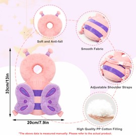 HDKAJL Baby Head Protection Backpack, Baby Head Protection Backpack, Adjustable Protective Cushion Baby, Breathable Baby Head Protective Pad with Knee Pads, Baby Fall Protection for Children from 4 to