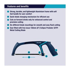 Eclipse Professional Tools EPMS150 Soft Feel Mini Saw (6 Inches) - Ergonomic Comfort Grip Compact and Versatile Saw - Quick Change Mechanism for the Saw Blade