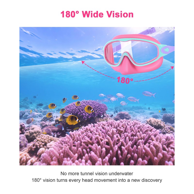 Keary Kids Swim Goggles with Nose Cover Swimming Goggles for