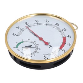 2 in 1 Sauna Thermometer Fahrenheit, Wall Mounted Sauna Temperature Gauge Hygrometer, 10 to 120℃ Aluminum Hygrothermograph for Home Greenhouse Spa Room