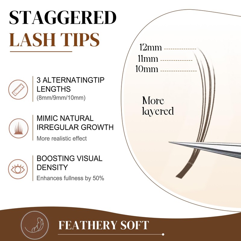 Brown Spikes Lash Extension Natural 3D Flora Eyelash Extensions