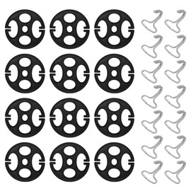 Enwye Car Seat Cover Plum Plate Metal Hooks Kit, 12PCS Metal Hooks Set Locking Clip and 12PCS Plastic Auto Seat Covers Chucks