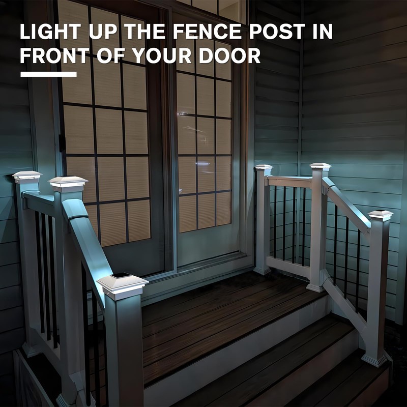 VOLISUN Solar Post Cap Light Outdoor Waterproof 6pack,Solar Fence -