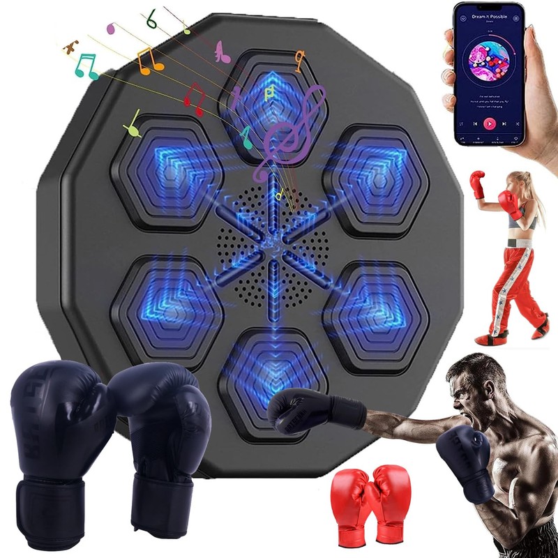 ZENSUKYE Máquina de Boxeo con Música Bluetooth Inteligente, Equipo de