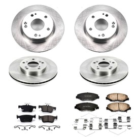 Power Stop Brake Kit For 2016-2021 Honda Civic [Application Specific] Front and Rear Autospecialty Replacement with Brake Rotors and Ceramic Brake Pads KOE7574
