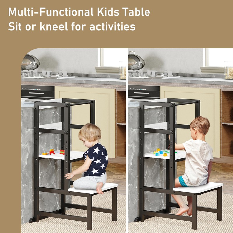 INNOD Kitchen Step Stool for Toddlers, Height Adjustable Toddler Tower