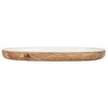 Creative Co-Op Oval Enameled Mango Wood Tray, White and Natural